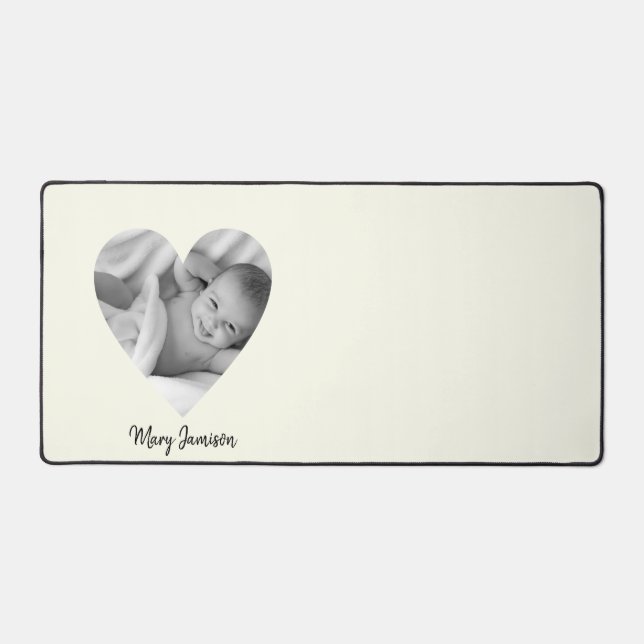 Heart Shaped Frame for Upload Photo  Desk Mat (Front)