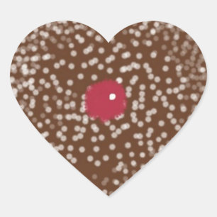 Heart-Shaped Gingerbread Cookie Stickers
