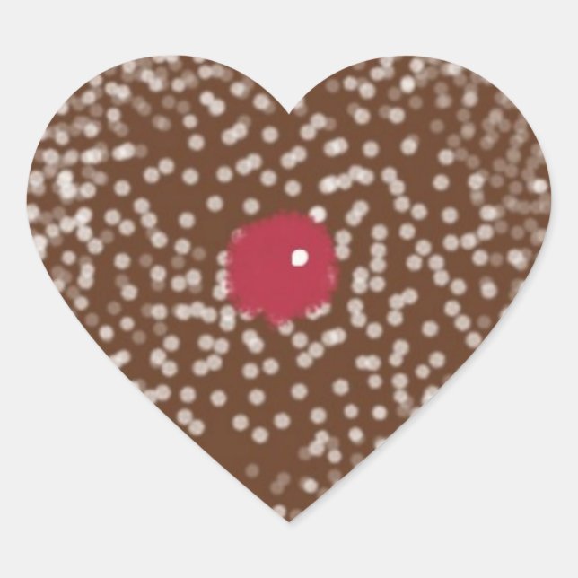 Heart-Shaped Gingerbread Cookie Stickers (Front)