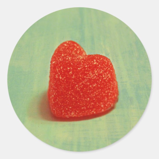 Heart Shaped Gumdrop Classic Round Sticker (Front)