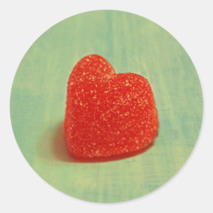 Heart Shaped Gumdrop Classic Round Sticker