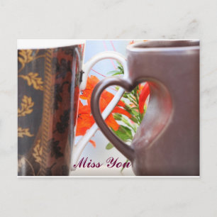 Heart Shaped Handle Mugs Postcard