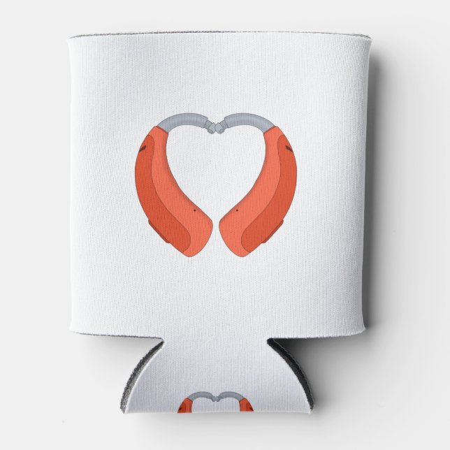 Heart Shaped Hearing Aid Can Cooler (Front)