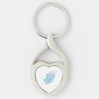 Heart-Shaped Keychain with Hand Art 