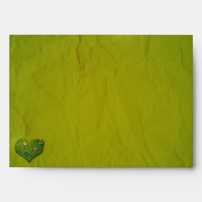 Heart-Shaped Lawn Flowers Butterfly Envelopes (Front)