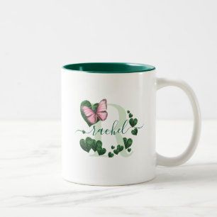 Heart-Shaped Leaves Bouquet Two-Tone Coffee Mug