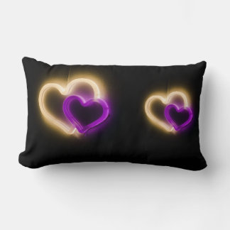 Heart shaped lighting lumbar cushion