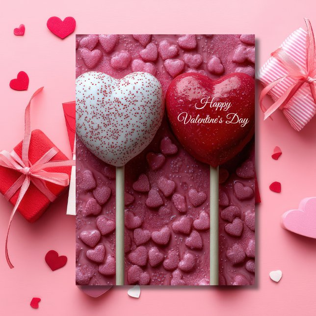 Heart-shaped Lolloi Pops  Valentine's Greeting Card (Creator Uploaded)