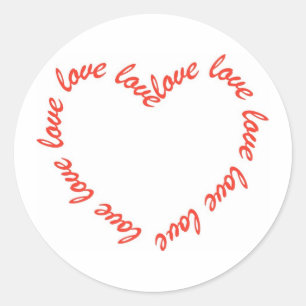 Heart Shaped Love Classic Round Sticker
