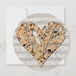 Heart-Shaped Love Typography with Musical Notes
