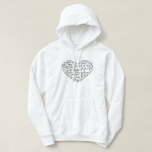HEART SHAPED MATHS FORMULARS. HOODIE