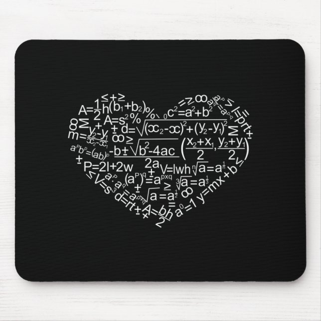 Heart Shaped Maths Formulas T Shirt  Mouse Pad (Front)