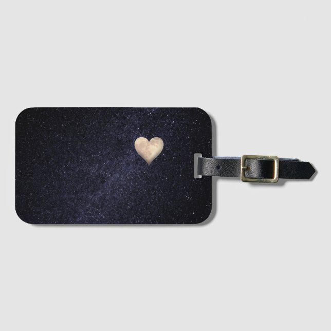 Heart shaped moon luggage tag (Front Horizontal)