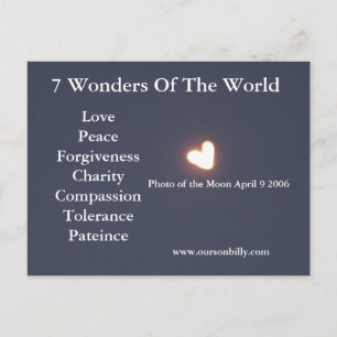 Heart shaped moon post card