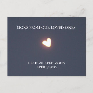 Heart-shaped moon post card