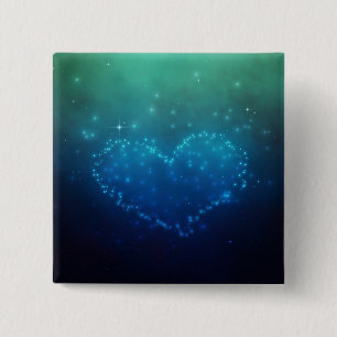 Heart-Shaped Night Stars 15 Cm Square Badge