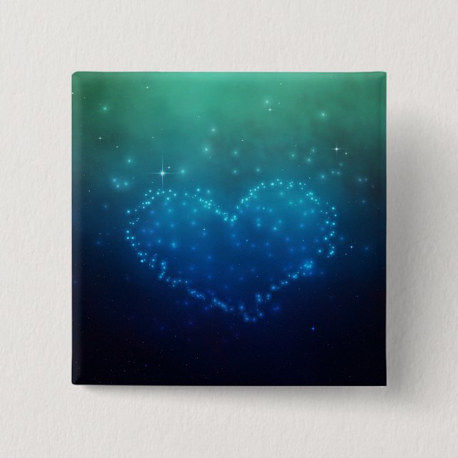 Heart-Shaped Night Stars 15 Cm Square Badge (Front)