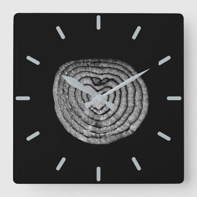 Heart Shaped Onion Square Wall Clock (Front)