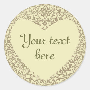 Heart Shaped Pale Customisable Sticker