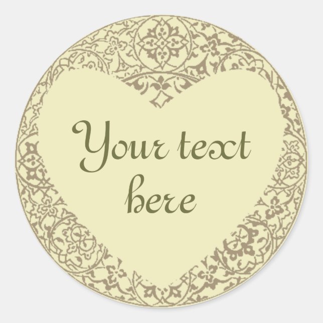 Heart Shaped Pale Customisable Sticker (Front)