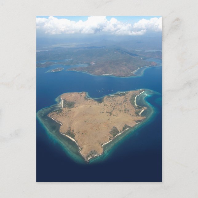 Heart shaped paradise island postcard (Front)