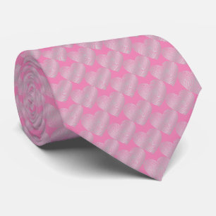 Heart Shaped Pattern on Pink Tie