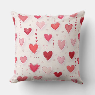 Heart-Shaped Patterned Pillow Cushion
