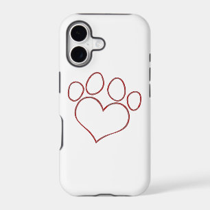 Heart Shaped Paw Print Dog Cat Puppy Kitten