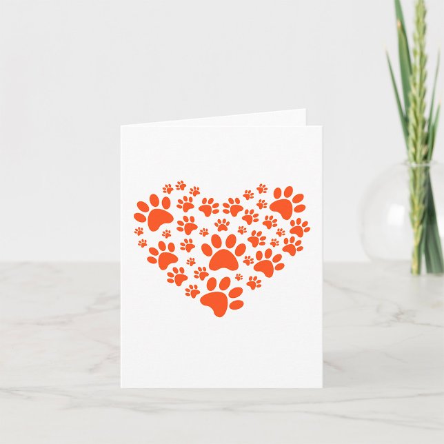 Heart Shaped Paw Prints Card (Creator Uploaded)