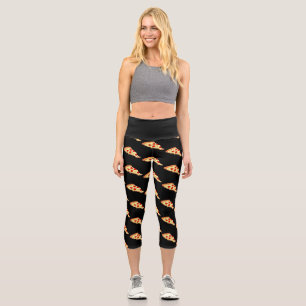heart shaped pepperoni pizza valentine  capri leggings