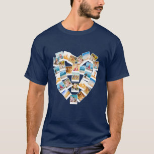 Heart Shaped Photo Collage Family Photos Graphic T-Shirt