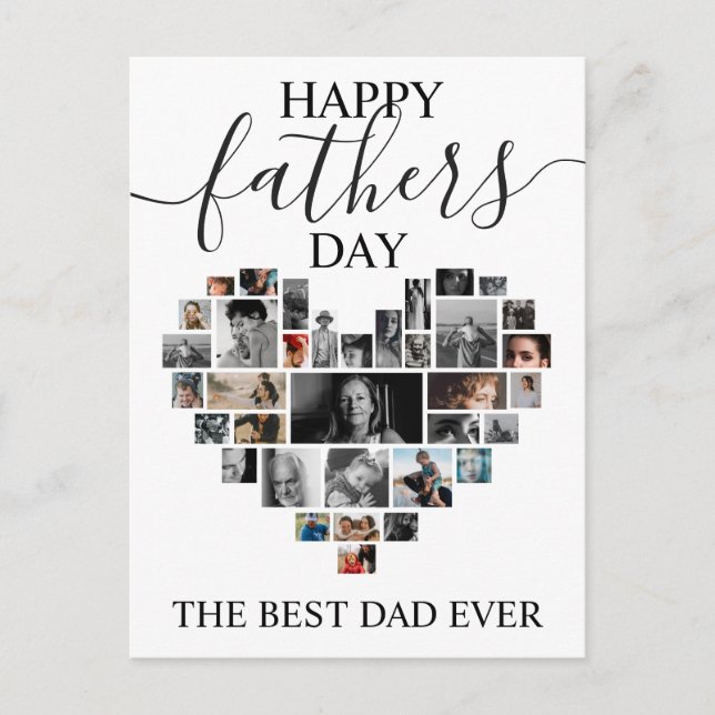 Heart Shaped Photo Collage Fathers's Day card (Front)