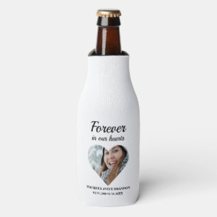 Heart shaped photo Forever in our hearts Bottle Cooler