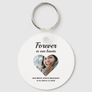 Heart shaped photo Forever in our hearts Key Ring
