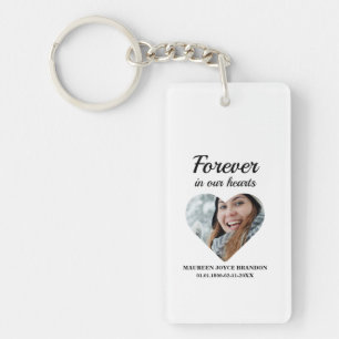 Heart shaped photo Forever in our hearts Key Ring