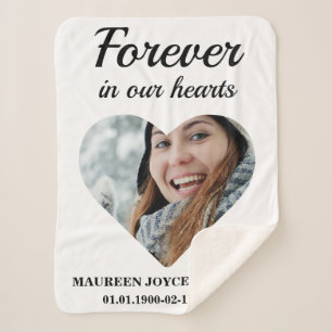 Heart shaped photo Forever in our hearts Sherpa Blanket