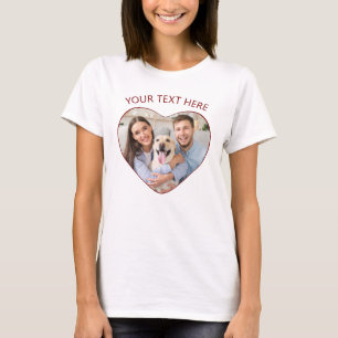Heart Shaped Photo Personalized Custom Color T-Shirt