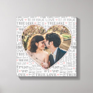 Heart Shaped Photo True Love Valentines or Wedding Canvas Print