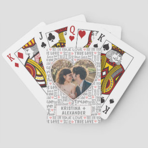 Heart Shaped Photo True Love Valentines or Wedding Playing Cards