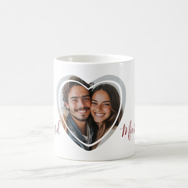 Heart Shaped Photo Valentine Coffee Mug (Center)