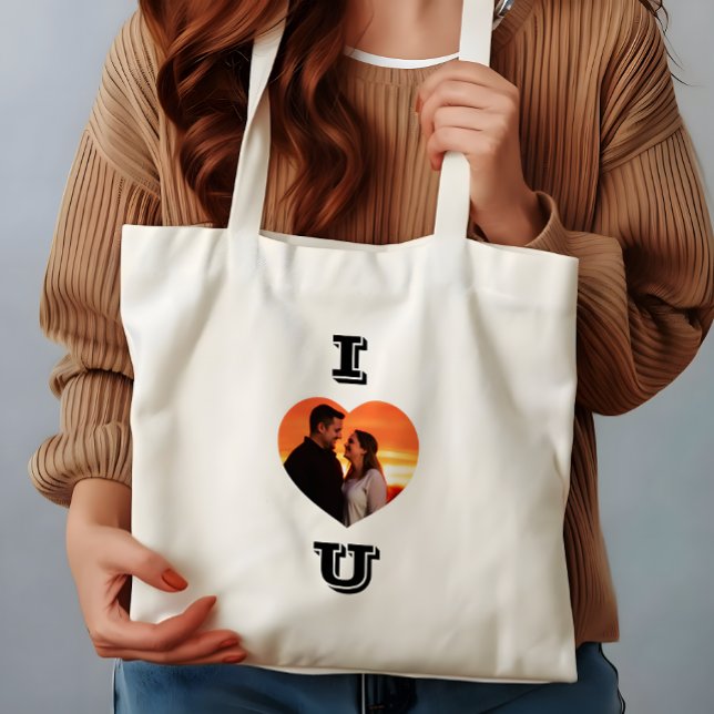 Heart Shaped Photo Valentine’s Day Gift Tote Bag (Creator Uploaded)