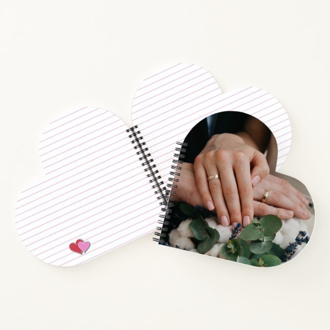 Heart Shaped Photo Wedding Journal - Personalised  (Inside)