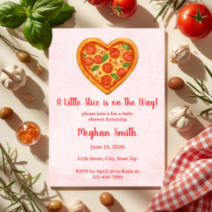 Heart Shaped Pizza Baby Shower Invitation