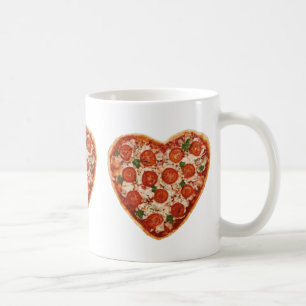 heart shaped pizza coffee mug
