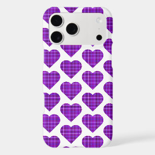 Heart Shaped Plaid Purple Pink iPhone Slim Case