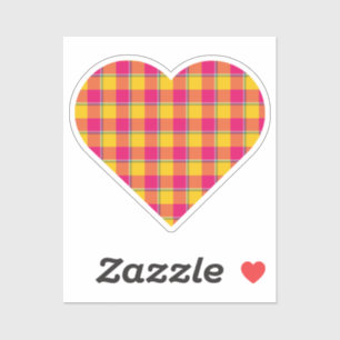 Heart Shaped Plaid Yellow Pink