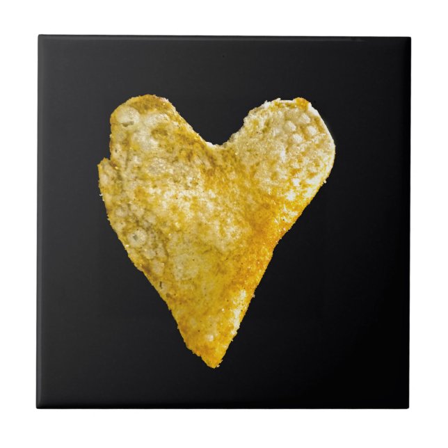 Heart Shaped Potato Chip Ceramic Tile (Front)
