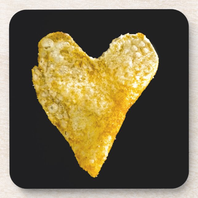 Heart Shaped Potato Chip Coaster (Front)