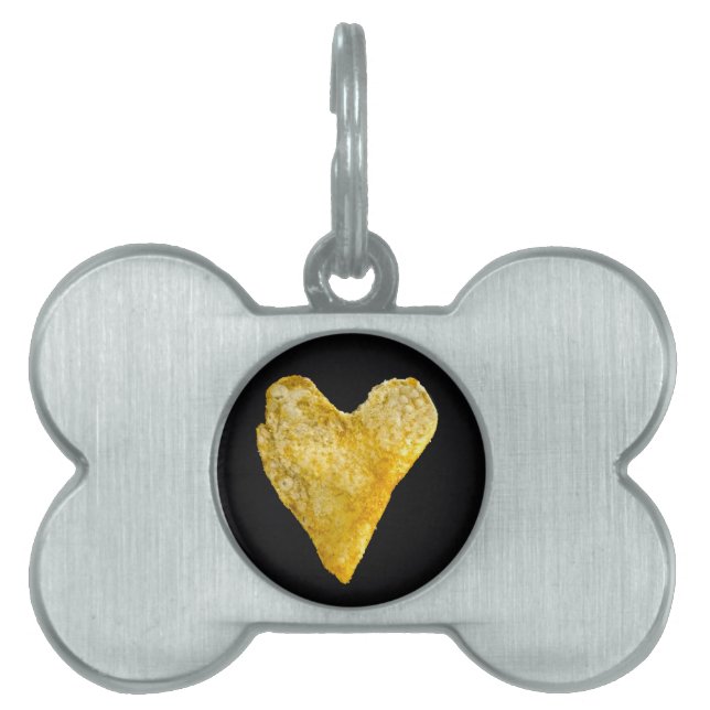 Heart Shaped Potato Chip Pet ID Tag (Front)