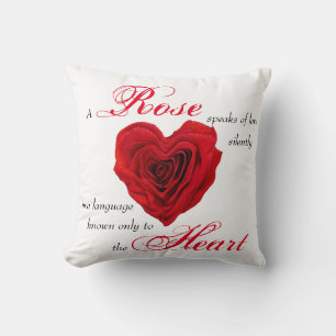 Heart-Shaped Red Rose Cushion